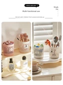 Masaüstü Depolama Kovası Kalemlik - Beyaz + Pembe (2 Paket) - 4