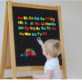 Manyetik Harfler Sayılar Semboller Eğitim Çıkartmaları - 137 Parça Küçük Tam Set + 40x60 cm Orta Kara Tahta ve Stand ile - 12