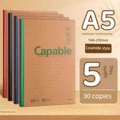 Kahverengi Deri Defter - A5 - 30 Sayfa - 5 Kitap - 1