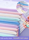 A5/A4 Şeffaf Dosya Çantası - Geliştirilmiş Kalın Malzeme/Kalın/A4-Makaron Renk/10 Paket - 8