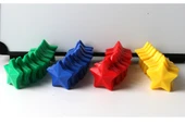 Manyetik Şekiller - 2cm Küçük Kırmızı Bayrak - Sarı - 12 Adet - 11