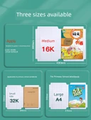 Şeffaf Mat Self Yapışkan Kitap Kapağı - 3-6 Sınıf Defterler - Delikli Desen [Orta 10] + 10 İsim Etiketi thumbnail 3