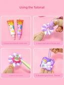 DIY Karikatür Krem Yapıştırıcı Çıkartma Seti - Karışık 40 Parça - Nokta Yapıştırıcı ve Depolama Varili - 5