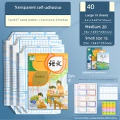 Kendinden Yapışkanlı Kitap Kapağı - 40 Adet (20 Orta + 10 Büyük + 10 Küçük) - 67 İsim Etiketi + Müfredat Takvimi - 1