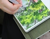 Akrilik Kalem Defteri - Zeytin Yeşili - İnce Çizgiler - 300G Pamuk Kağıt - 11