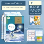 Kendinden Yapışkanlı Kitap Kapağı - 30 Adet (20 Orta + 10 Küçük) - 57 İsim Etiketi + Müfredat Takvimi - 1