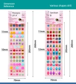 DIY Kristal Çocuk Stickerları - Kalp Yuvarlak Kare Erguvan Çiçeği Yıldız Kelebek Her Biri Tek Matkap Altı - 7