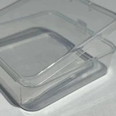 Şeffaf Tokalı Çıkartma Saklama Kutusu - 10 cm - 7 cm - 2 cm - 12