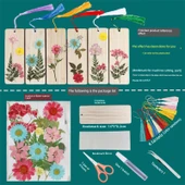 DIY Bitki Örneği Ayraç Malzeme Paketi - 18 Çiçek - 6 Ayraç-Malzeme Paketi D - 1