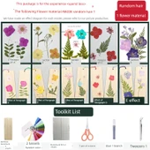 DIY Bitki Örneği Ayraç Malzeme Paketi - 5 Çiçek - 2 Ayraç Deneyim Paketi (Lütfen Çekimdeki Resme Bakın) - 1