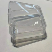 Şeffaf Tokalı Çıkartma Saklama Kutusu - 10 cm - 7 cm - 2 cm - 3