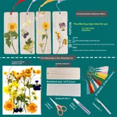 DIY Bitki Örneği Ayraç Malzeme Paketi - 12 Çiçek - 4 Ayraç Malzeme Paketi Suit D - 1