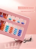 Eğitici Abaküs - Tek Tuşla Sıfırlama - 5 Boncuk - 13 Şık Pudra Pro Abaküs - Ekli Tablo - 5