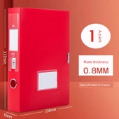Deli Kırmızı Dosya Kutusu - Kırmızı 55mm Arka Genişlik - 550 Sayfa Kapasitesi - 1