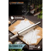 Modacar Çelik Merdane - Profesyonel Hamur Açma Merdanesi - 304 Paslanmaz Çelik Mutfak Merdanesi - 1