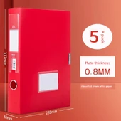 Deli Kırmızı Dosya Kutusu - 5 Paket Kırmızı 55mm Arka Genişlik - 550 Sayfa Kapasitesi - 1