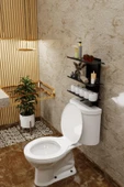 Risingmaber Siyah Klozet Üstü Raf, Organizer Tuvalet Kağıtlık ve WC Tuvalet Banyo Düzenleyici MT116S - 3