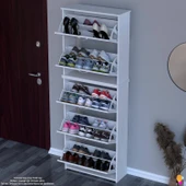 Modilayn VERVE Antre 72x 194 x 26 cm 5 Düşer Kapak 10 Göz Bölmeli Ayakkabılık thumbnail 4