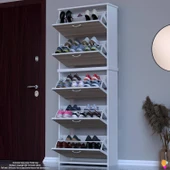 Modilayn VERVE Antre 72x 194 x 26 cm 5 Düşer Kapak 10 Göz Bölmeli Ayakkabılık thumbnail 1