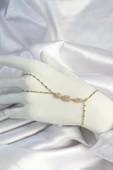 316L Çelik Gold Renk Zirkon Taşlı Baget Şahmeran - TJ-SN654 - 1