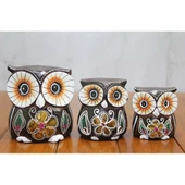 KENPAZAR Ahşap 3'Lü Baykuş Seti thumbnail 1