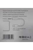 Type-c Girişli Tüm Cihazlarla Uyumlu Kablolu Kulaklık Çevirici Type-c To Headphone Jack Aux Çevirici - 7