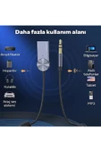 Bluetooth Wireless Bt5.1 Usb To 3,5mm Aux Araç Kiti Bluetooth Araç Sprial Kablolu Çevirici - 3