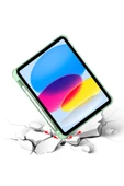ıPad 10.Nesil 10.9 2022 Uyumlu Kılıf Kalem Bölmeli Trifolding Standlı Uyku Modlu Tablet Kılıfı - 2