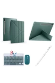 Samsung Galaxy Tab S7 Plus T970 12.4'' Uyumlu Standlı Kılıf Dokunmatik Kalem ve Klavye Mouse 3lü Set - 1