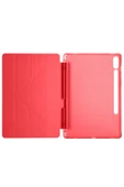 Samsung Galaxy Tab S9 FE+Plus 12,4 inç Uyumlu Standlı Kalem Bölmeli Silikon Kılıf Trifolding Case - 3