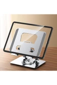 360 Derece Dönebilen Ayarlanabilir Katlanabilir Metal  Tablet Telefon Yükseltici Stand - 1