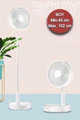 USB-C Şarjlı Katlanabilir Ayaklı Vantilatör 4 Kademe – 45-102 cm Ayarlı & Kablolu Telefon Şarj - 1