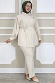 KADIN ÇİÇEK BROŞ DETAYLI TESETTÜR TAKIM thumbnail 1