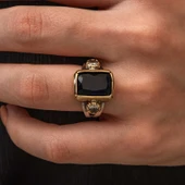 Gümüş Koyu Lacivert Zirkon Taşlı Otantik Kadın Yüzük SL11761 thumbnail 3