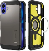 Spigen iPhone 16 Plus ile Uyumlu Kılıf Tough Armor Al MagFit MagSafe Özellikli Gun Metal - 1