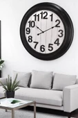 Efe Mark Premium Serisi Modern Tasarım 75 Santimetre Ev ve Ofis Duvar Saati Latin Rakamlı Siyah thumbnail 3