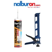 HATFİX Silikonize Mastik Altınmeşe 500gr  Plastik Silikon Tabancalı Mastik Set - 1