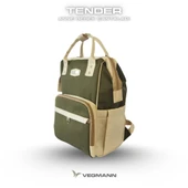 Vegmann Tender Impertex Kumaş Anne Bebek Bakım Sırt Çantası Biberon Termos Gözlü Haki-Bej - 3