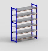 6 Katlı Depo Rafı - 300-350 Kg Taşıma Kapasiteli Hafif Rack Raf  40x120x250 cm - 1