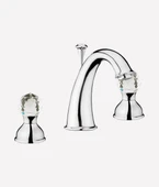 İtalyan Webert Karenina 3 Deli̇kli̇ Lavabo Bataryası Swarovsky Taşlı Krom Sifon Kumandali - 1