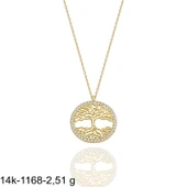 Ağaç Özel Tasaım Günlük Çok Şık 14 Ayar Altın Kolye thumbnail 2