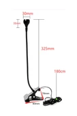 USB COB LED Siyah Mandallı Akrobatik Gövdeli Kitap Okuma & Çalışma Masa Lambası - 5