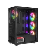 Rampage HELIOS Mesh 550 W 80+ Siyah Temperli Cam 4 x 12 CM Rainbow ATX Mid-T Oyuncu Kasası - 3