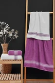 4 Lü Banyo Havlusu Seti Elvin Lila - 70x140 - 3