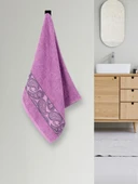 4 lü Pamuk Şal Havlu Seti Jakarlı Yumuşak Doku - Renkli 50x90 cm thumbnail 4