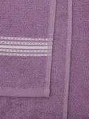 4'lü Pamuk Banyo - El Havlusu Seti Elvin 70x140cm X2 / 50x90cm X2 Lila Beyaz - 4