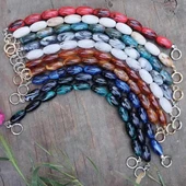 Akrilik Boncuklu Çanta Sapı Oval Boncuk ( 1 Adet ) - 1