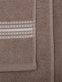 Banyo El Havlusu Seti 4 Lü Kahverengi - Beyaz Elvin – Yumuşak Doku (70X140X2 /50X90CMX2) - 4