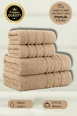 4 Lü Banyo Havlusu Seti Dora Bej - 70X140cm x2 / 50x90cm x2 thumbnail 1