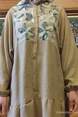 Doğal Doku Oversize Çiçek Desenli Elbise – Yazlık Rahat Kalıp, Şık ve Ferah Tasarım - 5